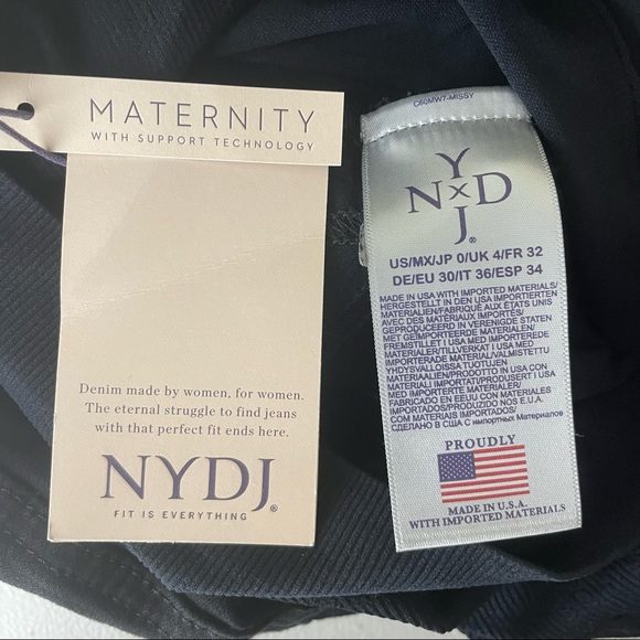 NYDJ NWT SKINNY MATERNITY BLACK OVER THE BELLY JEANS 0 - Picture 5 of 9
